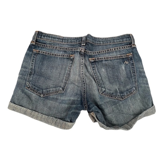 rag & bone Cuffed Hem Distressed Denim Jean Shorts Size 26 Women’s - Picture 3 of 6